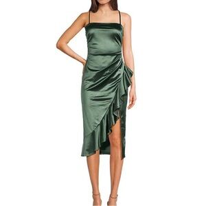 Inspired Hearts Asymmetrical Green Dress